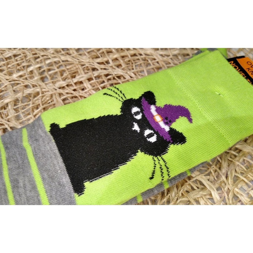 Black Cat Halloween Socks, Over the Knee, Costume, Novelty, NEW